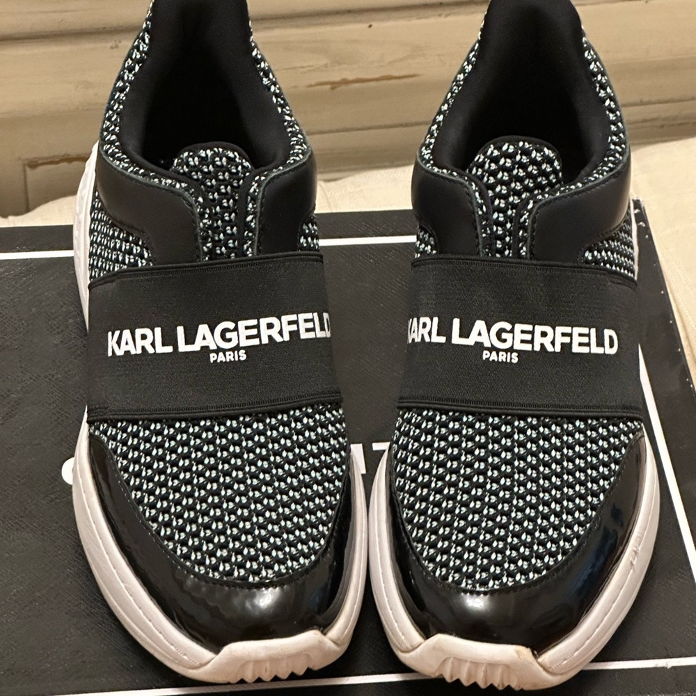 Karl Lagerfeld Kids Monochrome Slip-On Sneakers